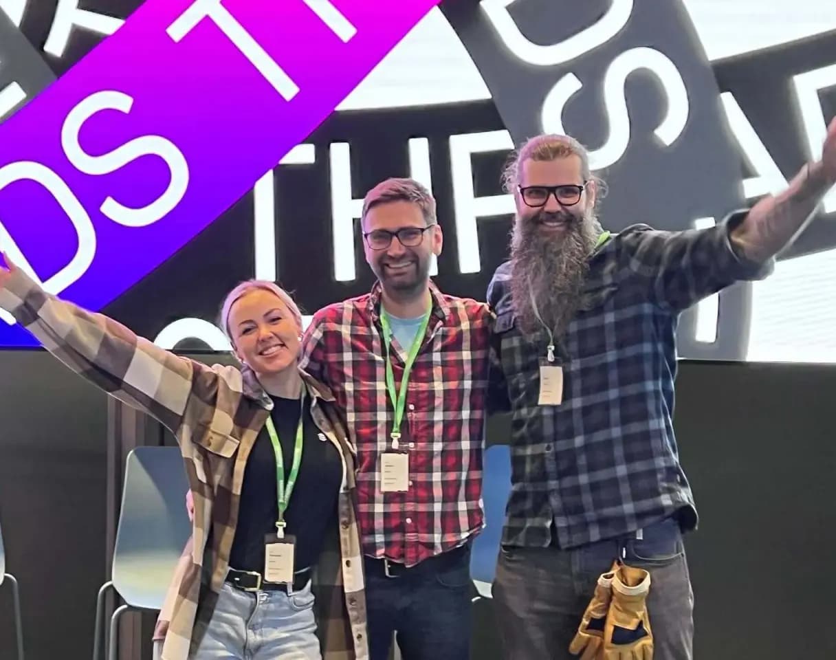 Buffer teammates Amanda, Jakub, and Raf at the Threads API summit.