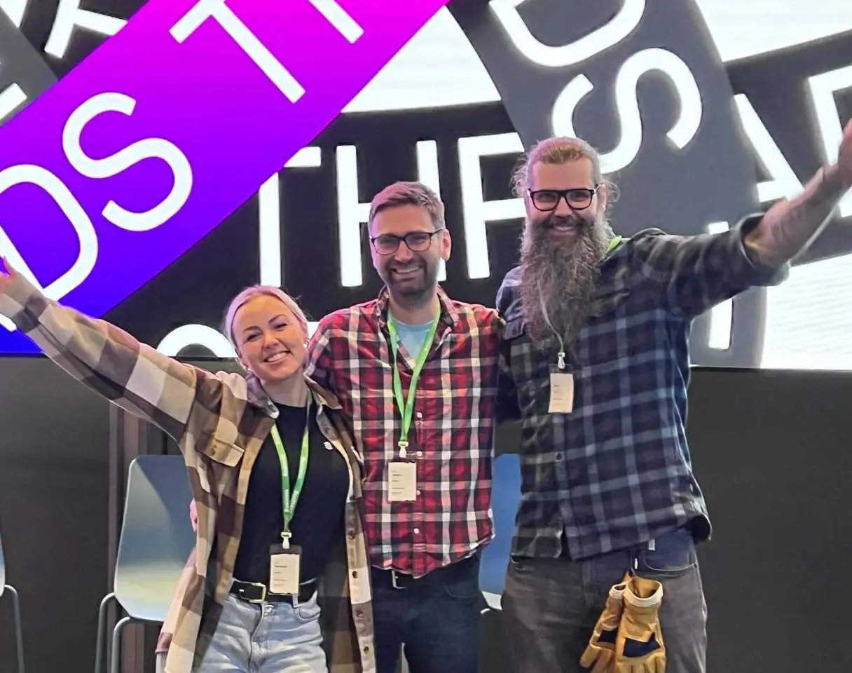 Buffer teammates Amanda, Jakub, and Raf at the Threads API summit.
